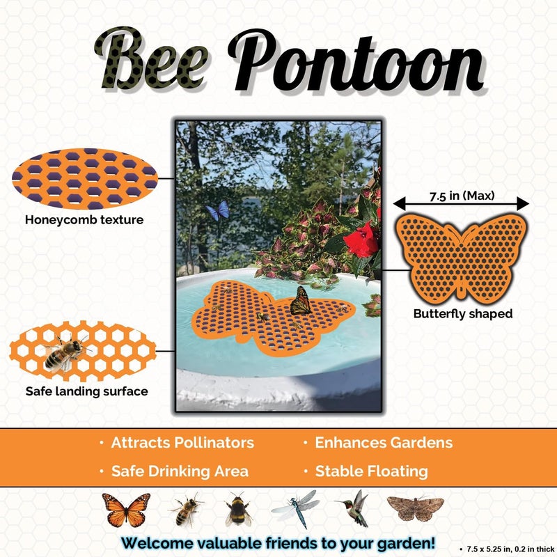 BEE PONTOON Bee Watering Station, Butterfly Watering Station, Garden Decor - Butterfly - Orange - 1 Pc - Image 4